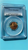 1949-S Lincoln Cent  PCGS MS 65Red  Superb coin!