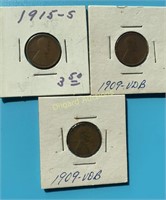 (2) 1909-P VDB & 1915-S Lincoln Cents