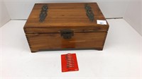 Cedar wood chest with brass trim & lock