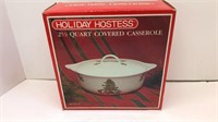 Holiday hostess 2.5 quart covered casserole dish