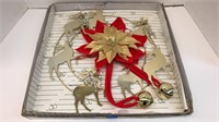 Metal Christmas deer wreath