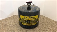 5 gal. H.L. Mills Gasoline Station