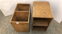 (2) wood organization boxes