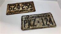 (2) vintage Virginia license platem (1953 & 1973)