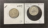 1964 D, 1962 D Quarters