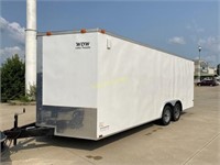 2020 Enclosed Wow tandem cargo trailer,