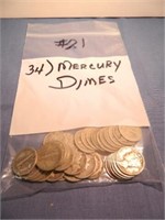 (34) Mercury Dimes