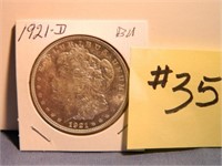 1921D Morgan Silver Dollar BU