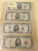 (4) 2006 Ser. $5 Federal Reserve Notes (Never In -