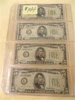 (8) 1934 Ser. $5 Federal Reserve Notes w/ Green -