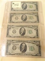 (5) 1934 Ser. $10 Federal Reserve Notes, (2) 1950-