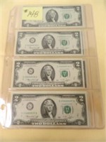 (9) 1976 Ser. $2 U.S. Notes Green Seal, UNC In -