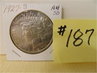 1927s Peace Silver Dollar AU-50
