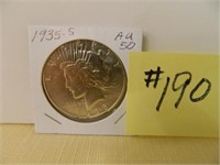 1935s Peace Silver Dollar AU-50