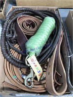 POLY LEAD ROPE 5/8" X 10' W/ SNAP, ASST LEATHER