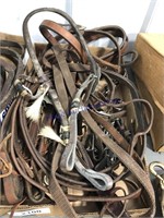 ASSORTED LEATHER HALTERS/ BRIDLES
