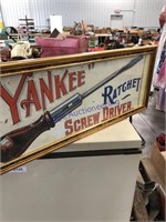 YANKEE RATCHET SCREW DRIVER FRAMED PICTURE, 12X32