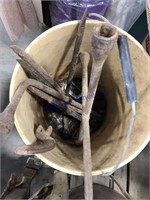 5 GAL BUCKET--TIRE WRENCHES, ETC