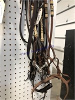 LEATHER BRIDLE W/ ROPE ACCENT, DOUBLE BROKEN BIT,