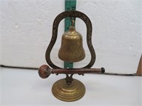 Solid Brass Bell with Wood Ringer 7&3/4"