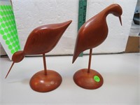 2 Wooden Birds (Signed Greg 82)