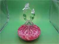 Ornate Perfume Bottle with Hummingbird Stopper