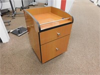 2-Drawer Wood Cabinet on Wheels, 17X15X22h