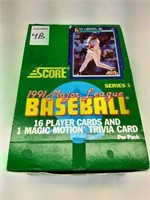 1991 SCORE SERIES I BASEBALL PKGS IN SEALED BOX