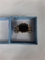 NEW VICTORIAN INSPIRED GEMSTONE RING  TWO TONE