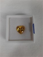 LAB CREATED YELLOW SAPPHIRE 12 X 12 MM HEART CUT