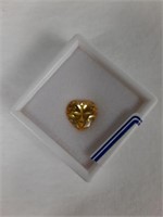 LAB CREATED YELLOW SAPPHIRE 12 X 12 MM HEART CUT