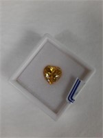 LAB CREATED YELLOW SAPPHIRE 12 X 12 MM HEART CUT