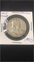 1951 D Franklin Half Dollar