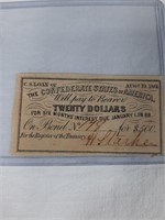 AUTHENTIC CIVIL WAR BOND HAND SIGNED AND DATED