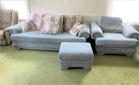 Kroehler sleeper sofa- chair & stool- Clean!