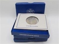 (3) STATUE OF LIBERTY 100TH ANNIV. COINS IN BOXES