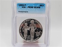 1995-P ICG PR68 DCAM ATL PARALYMPICS COIN