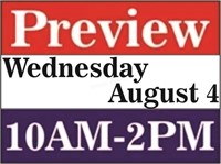 Preview Wed., August 4 from 10 AM - 2 PM