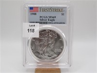 1988 PCGS MS69 SILVER EAGLE FIRST STRIKE