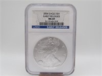 2006 NGC MS69 EARLY RELEASE SILVER EAGLE
