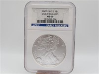 2007 NGC MS69 EARLY RELEASE SILVER EAGLE
