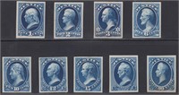 US Stamps #O25TC4e-O32TC4e, O34TC4e Trial CV $346