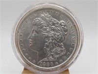 1886 MORGAN SILVER DOLLAR AU MS60+