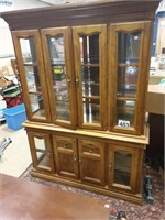 Heavy Wood China hutch  pull out storage
