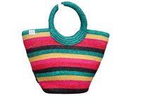 Wicker Tote Bag - Multi-colored