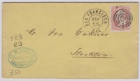 US Stamps #65 tied on Cover to Stockton, from San