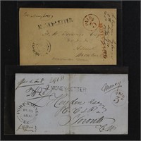 Canada 2 Stampless Covers 1851 & 1855 Money Letter