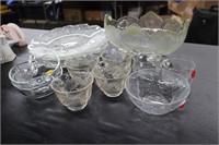 Plates, cups, etc., cut glass