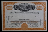 PA Railroad Company Stock Certificates x3, 1957 -