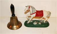Brass Bell & C.I. Horse